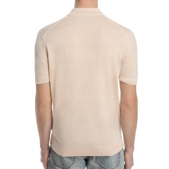 Hugo Boss Men's Short Sleeve BOSS Jiovanotto Linen Blend Zip Polo Sweater Orange - Picture 3 of 4